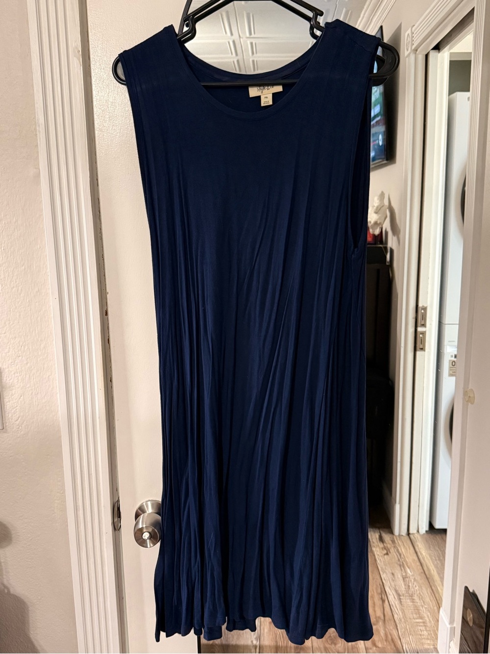 Sleeveless Navy Swing Dress